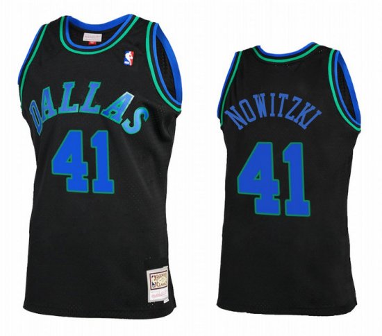 NBA 41 Nowitzki Mavericks M&N Maillot noir